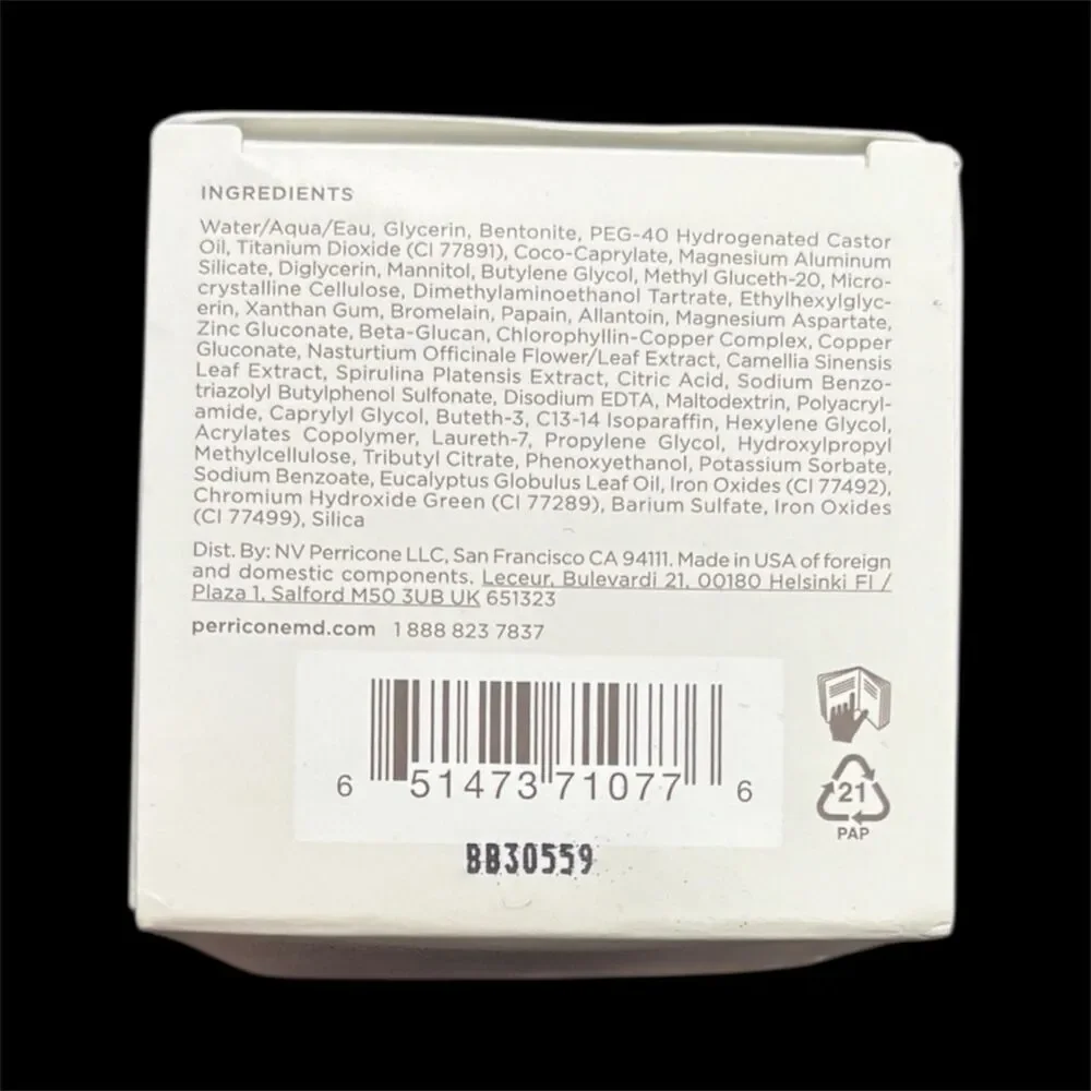 NEW Perricone MD Chlorophyll Detox Mask 2 Fl Oz Gel-to-Clay Purifying Facial NIB